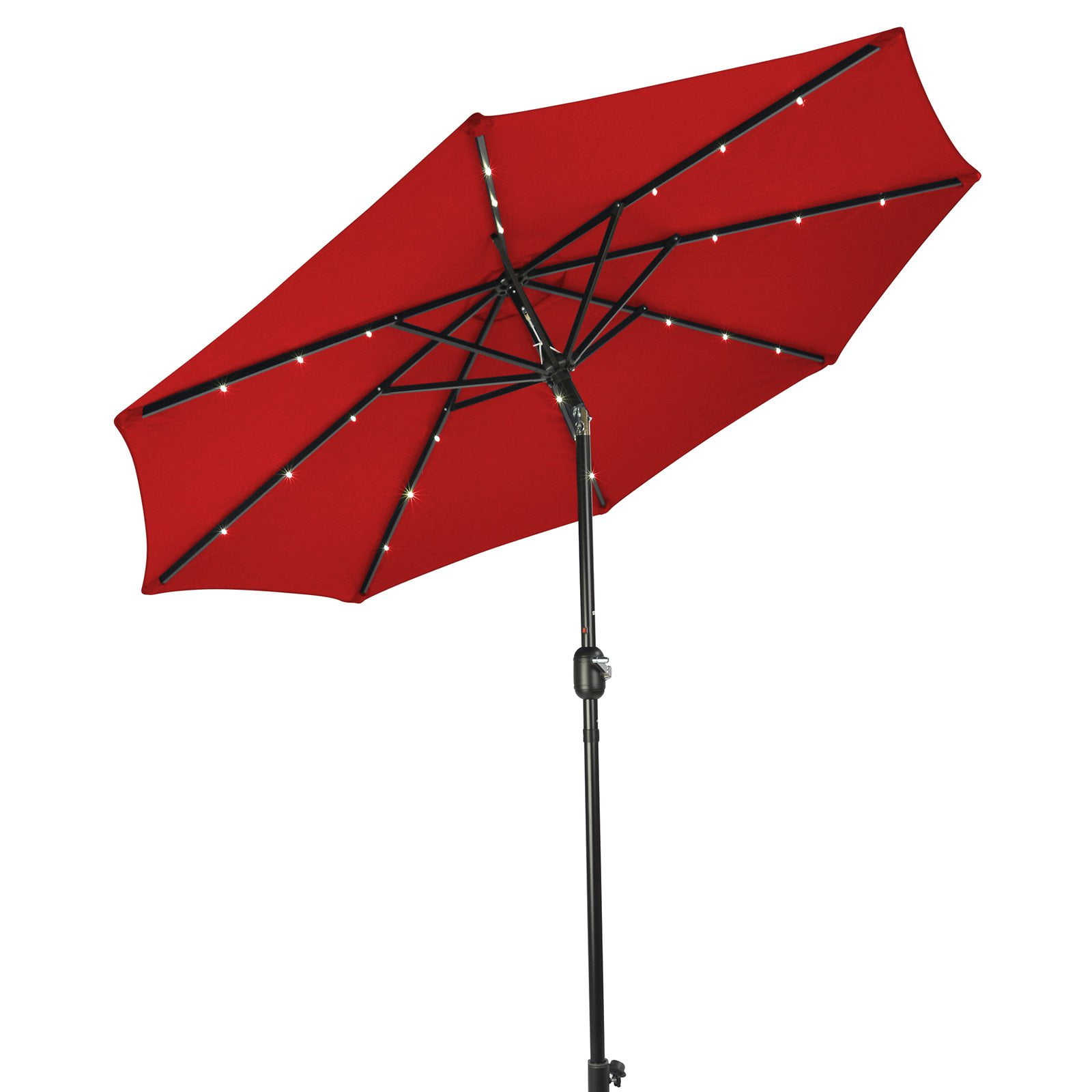 Deluxe Solar Powered LED Lighted Patio Umbrella 8' by Trademark