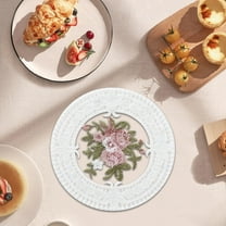 HongHeng 4.6inch Retro French Style Lace Placemats, Round Lace Doilies for Tables, Vintage Crochet Lunchmat Doilies Embroidered Cup Mat for Home Decoration Wedding