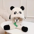 thumbnail image 2 of Kids Winter Ear Protection Hat, Panda Animal Plush Cap With Moving Ears, Warm Fleece Lined Headwear For Boys And Girls, Outdoor Play And Cold Weather, 2 of 6