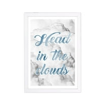Wynwood Studio Typography and Quotes Framed Wall Art Prints 'Head In The' Inspirational Quotes and Sayings - Blue, Gray, 13" x 19"
