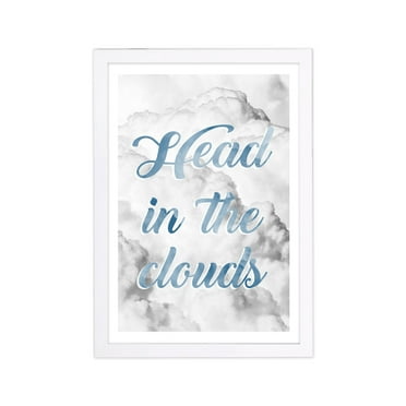 Wynwood Studio Typography and Quotes Framed Wall Art Prints 'Head In The' Inspirational Quotes and Sayings - Blue, Gray, 13" x 19"