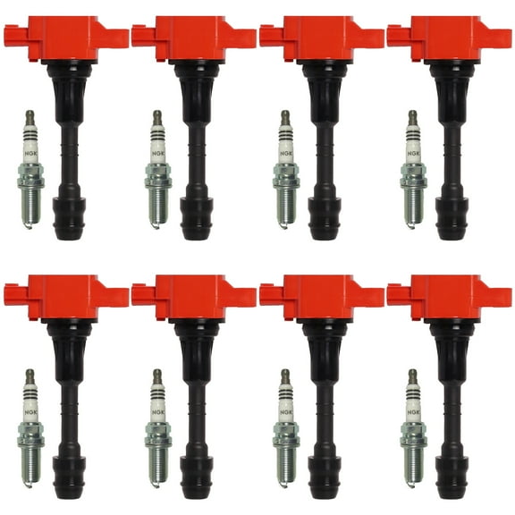 Set of 8 ISA Ignition Coil UF551 & NGK Iridium Spark Plug For Infiniti Nissan V8