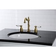 thumbnail image 2 of Kingston Brass KB1977PL Heritage Widespread Bathroom Faucet with Brass Pop-Up, Brushed Brass, 2 of 5