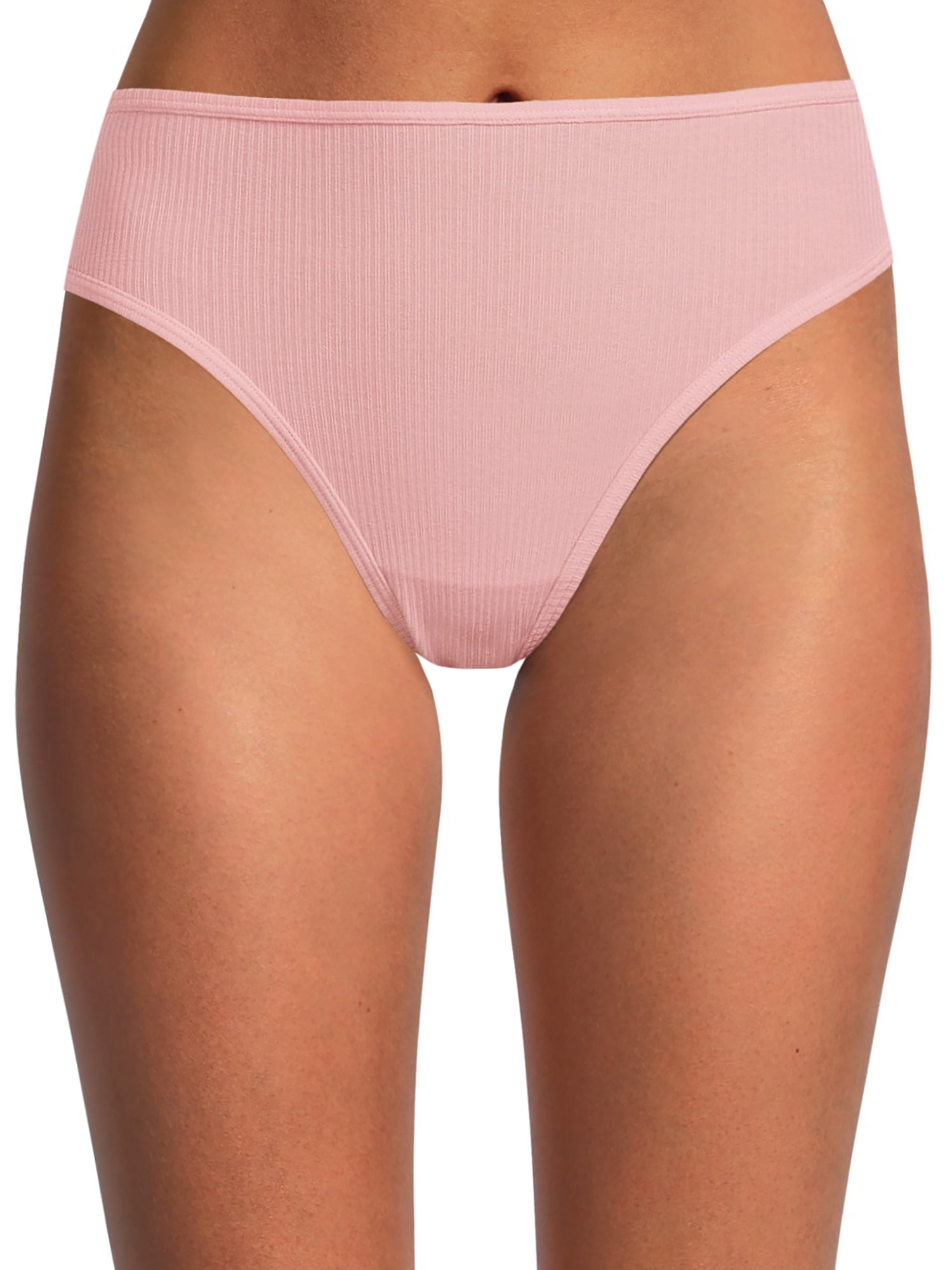 No Boundaries Juniors' Ribbed Cotton Hi Cut Bikini, 3-Pack, Sizes XS-XXL