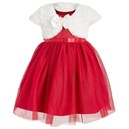 

Blueberi Boulevard Kid s Baby Girls Faux Fur Shrug & Tulle Dress Set Red Size 3-6