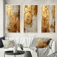 thumbnail image 1 of Designart "Togetherness in Vintage Gold II" Abstract Painting Framed Wall Art Set Of 3 - Gold Modern Frame Gallery Wall Set For Home Decor, 1 of 6