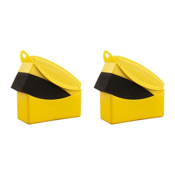 Riwesomey Cepillo de mano para neumáticos de automóviles, cepillos para ruedas, cepillos para desechos, herramienta de limpieza Universal, accesorio de Amarillo 2piezas Riwesomey CBP295004