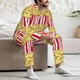 thumbnail image 7 of Naloa Popcorn Men’s Pajamas Set - Long Sleeve Button Down Sleep Shirt and Pajama Bottoms Sleepwear Set-XX-Large, 7 of 7