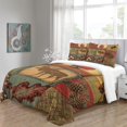 thumbnail image 4 of LAICAIW Rustic Lodge Quilt Set 3-Piece, Country Cabin Lightweight Reversible Moose Bear Bedspread, Brown, 4 of 7