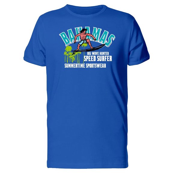 Bahamas Surfer And Palm Trees Tee Men's -Image by Shutterstock