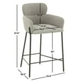 thumbnail image 3 of SAFAVIEH Couture Charlize Curved Mid Back Counter Stool, Light Grey/Black, 3 of 7