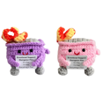 thumbnail image 1 of Lindo Crochet Contenedor Basura Fuego Apoyo Emocional Regalos Divertidos () Púrpura, 1 of 6