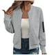 thumbnail image 2 of Tops bonitos para mujer,Chaqueta de punto holgado con cremallera para mujer, estilo béisbol de manga larga, de poliéster, ideal para uso informal en casa, sopatenor, 2 of 7