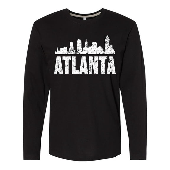Inktastic Atlanta Skyline Grunge Long Sleeve T-Shirt