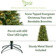 thumbnail image 4 of Nearly Natural 8' Green Slim Snow Tip Pine Artificial Christmas Tree Prelit 600 Clear LED, 4 of 10