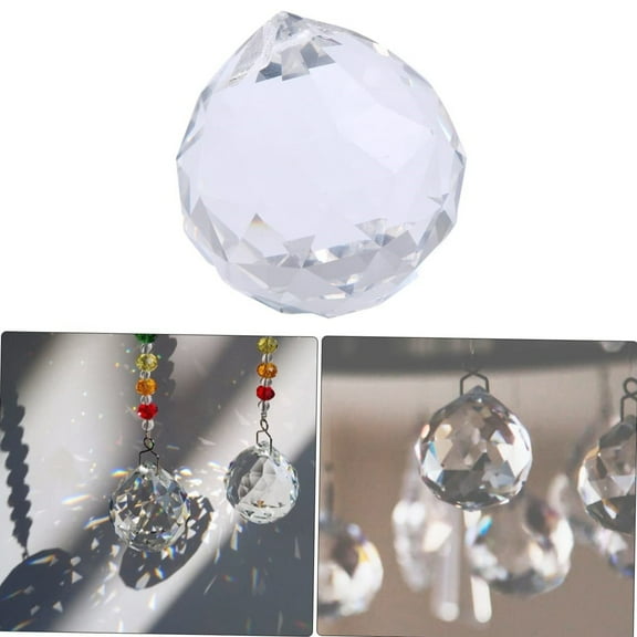 MODANU 4 Pack Clear Crystal Prism Ball Suncatchers Rainbow Pendants Maker, Hanging Crystals Chandelier Prisms for Windows Home Decoration, 40mm