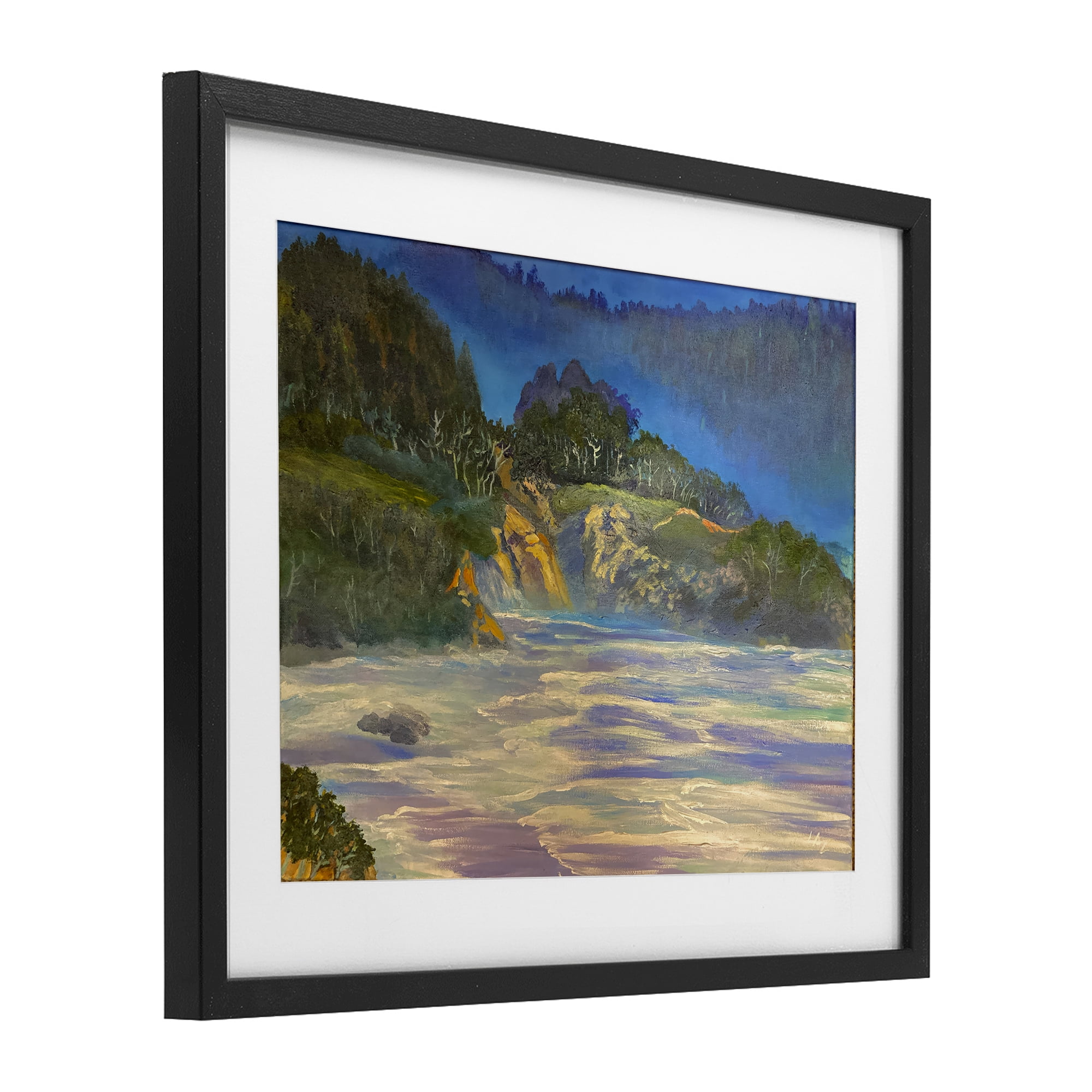 Stupell Industries Natural Wilderness Coastline Black Framed Print Under Glass, design by Lee Ann Zirbes