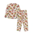 thumbnail image 2 of Wukai Pineapple Flower Print Women's Pajama Set - Soft Long Sleeve Sleepwear for Comfort and Style-Small, 2 of 9