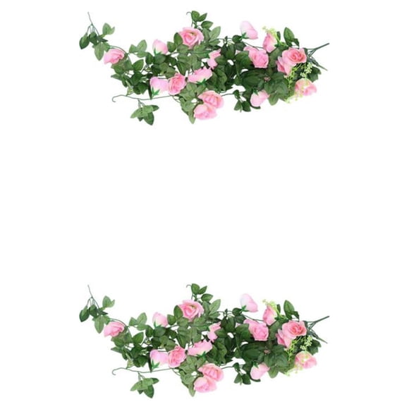 Naiovety Planta de flores artificiales Rosas falsas Plantas Simulación Colgante Fiesta de rosas Jardín Balcón Sala de estar Guirnalda Rosa Rosa 2Conjunto