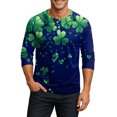 thumbnail image 4 of Men's Raglan Sleeve Three-quarter Sleeve Top Blue A L, 4 of 5