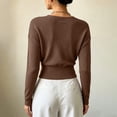 thumbnail image 7 of Lmueinov Womens Long Sleeve Knit Shirts Wrap V-Neck Cropped Pullover Sweater with Ribbed Hem for Women Cross Front Soft Business Casual Tops, 7 of 7