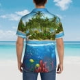 thumbnail image 4 of Xecao Island And Coral Reef Print Hawaiian shirt - A Stylish Short-Sleeve Button-Down for Men, Perfect for Casual Beach and Tropical Outings.,XX-Large, 4 of 7