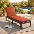 thumbnail image 4 of Gymax 2 Pcs Chaise Longue de Patio Fauteuil Inclinable avec Dossier Réglable 3 Positions et Coussin Brun et Orange, 4 of 9