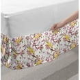thumbnail image 2 of Cherry Blossom Bed Skirt, Spring Concept Sparrow on Freshly Blooming Sakura Branches, Elastic Bedskirt Dust Ruffle Wrap Around for Bedding Decor, 4 Sizes, Dried Rose Yellow, by Ambesonne, 2 of 2