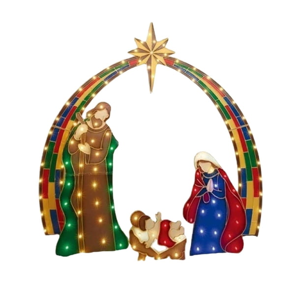 Belenes para Navidad Figuras de Nacimiento con Luz Manualidades Navideñas Patio Estilo C