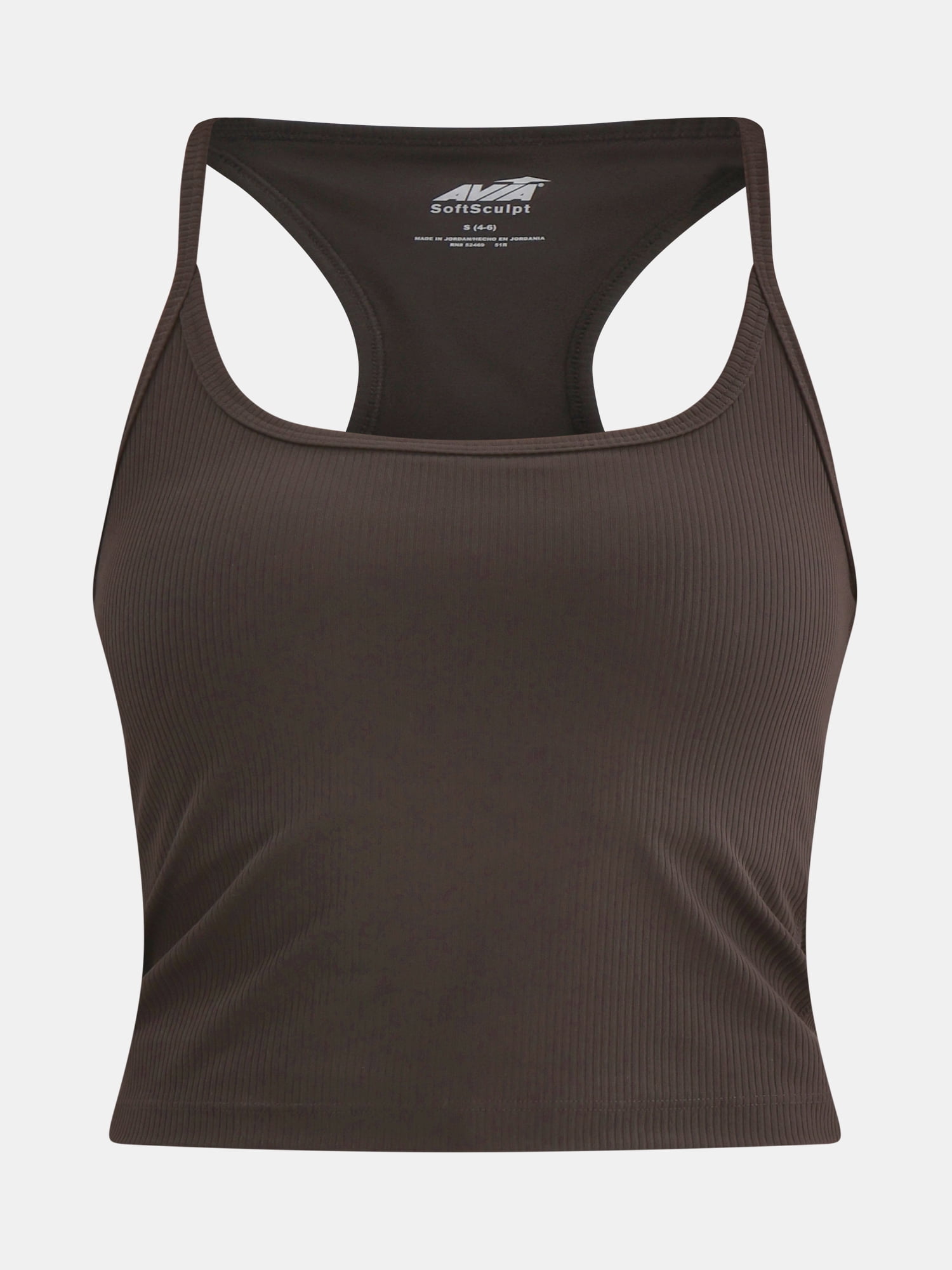 Avia Women's Ribbed SoftSculpt Tank Top with UPF 50, Sizes XS-XXXL