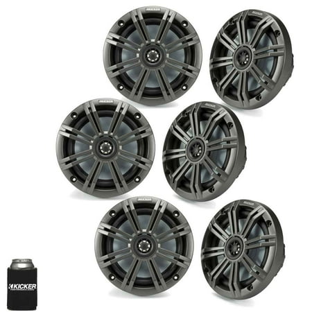 Kicker 6.5" Charcoal Marine Speakers (QTY 6) 3 pairs of OEM replacement speakers