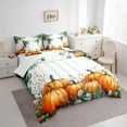 thumbnail image 3 of Manfei Orange Pumpkin Bedding Sets King Size,Thanksgiving Day Bed in a Bag King size,Tree Leaves Bedding King Size,Microfiber Festival Room Decoration,Reversible,7-Piece, 3 of 6