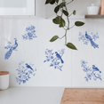 thumbnail image 4 of 3 Sheets Blue and White Porcelain Furniture Transfer 6x12inch Peacock and Flowers Rub on Transfer Self-Adhesive Wall Art Decals for Bedroom Living Room Desk Table Decoration, 4 of 8