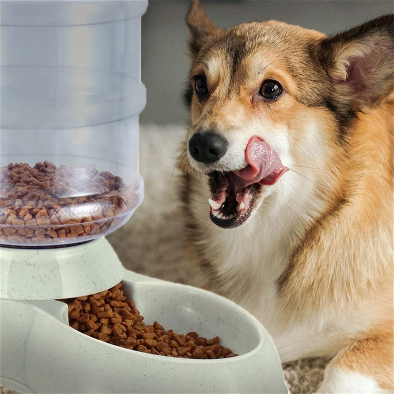 CNV Automatic Waterer Feeder, Automatic Feeders for Pets, High Capacity Pet Food Bowl Gravity Water Dispenser Pet Bowl for Dogs Cats 3.8 L Dog Accessories, Blue