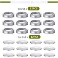 thumbnail image 4 of 24 PCS Regular Mouth Canning Lids, 70MM Mason Jar Lids & Rings for Ball Mason Jars, Split-Type Leakproof Storage Can Covers Caps (Includes Lid and Band, Silver), 4 of 7