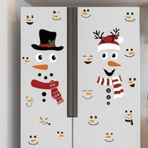 CQCYD under $5 Christmas Snowflake Snowman Decor Sticker Xmas Refrigerator Sticker Funny Fridge Decals Craft Wall Sticker Large Cute Window Door Cling for Xmas Garage Home Office Holiday