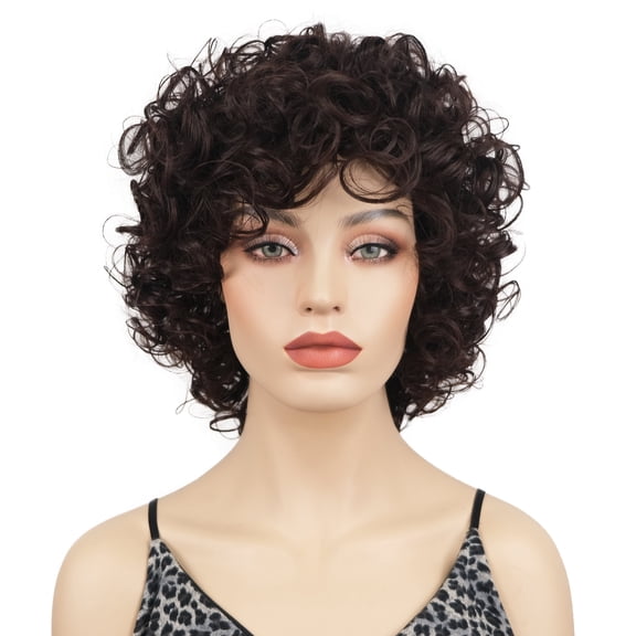 Lydell 14" Long Soft Super Curly Synthetic Wigs for Women Black Hair Wigs #2-33
