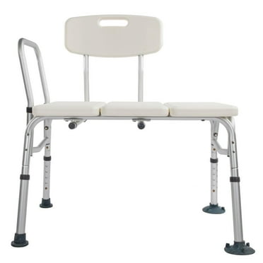 DazzAura Bath Tub Transfer Bench Heavy Duty Bath Shower Chair w/Adjustable w/Arms