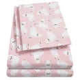 thumbnail image 3 of Kids Fun & Bright Printed Microfiber Sheet Sets, Ultra Soft Fitted Sheets with Straps - Llama, Full Size, 3 of 5