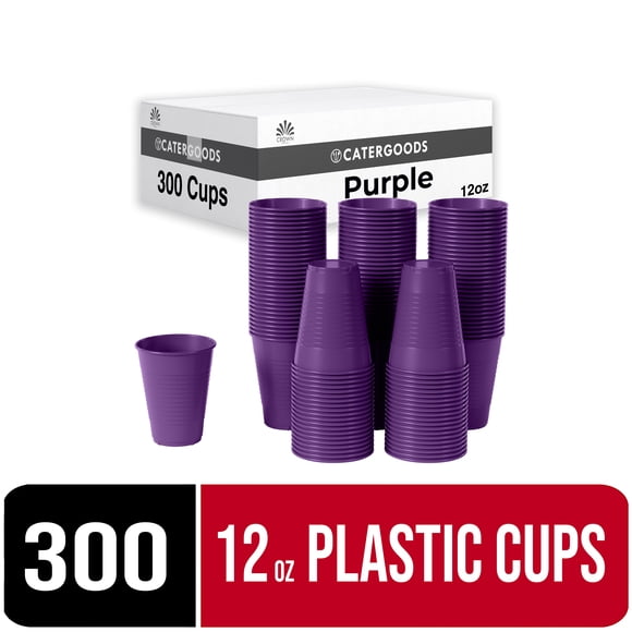 Exquisite Gobelets Jetables 12 oz - 300 Gobelets en Plastique Robustes - Violet