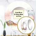 thumbnail image 3 of Designart "Grecian Urban Horizon" Bird Rund Mirror For Wall Decor - Large Pink Round Printed Mirror - Industrial Round Mirror 29" x 29" Inch, 3 of 5