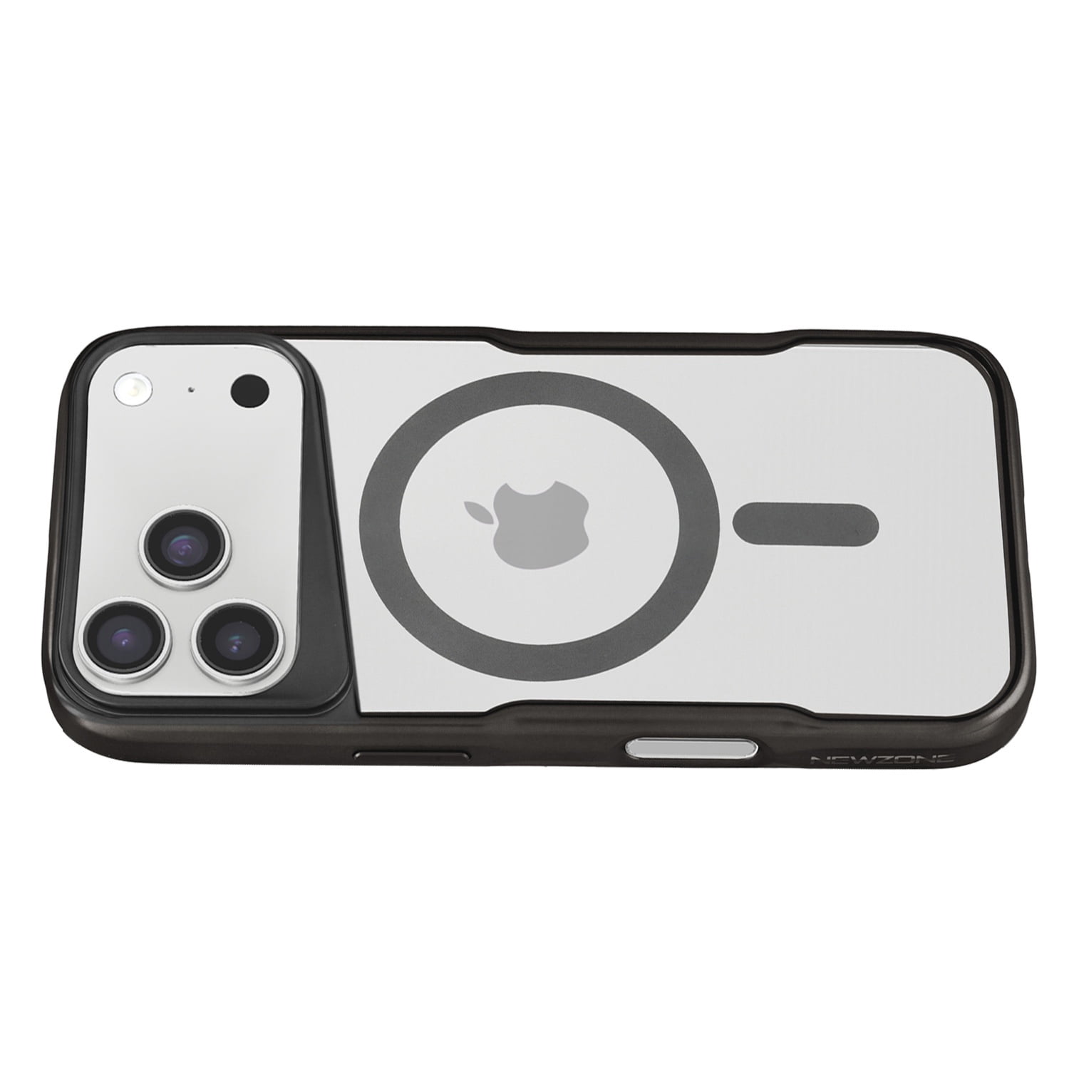 Glossy & Transparent Magnetic Case for iPhone 17 Pro Max - Black