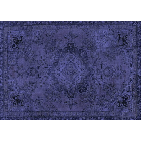 Ahgly Company Machine Washable Indoor Rectangle Abstract Blue Modern Area Rugs, 4' x 6'