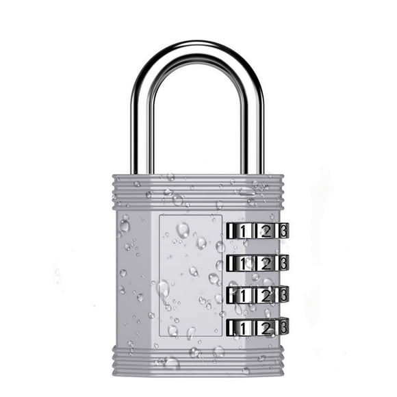 ZHEGE Locker Lock 4 Digit Combination Lock for Locker Re-settable Combo Lock for Gym School and Employee (Sliver)