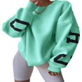 thumbnail image 2 of Women Loose Pullover Sweatshirts Letter Thickened Long Sleeve Tops, 2 of 3