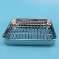 thumbnail image 3 of 4pcs 9 Inch Toaster Oven Tray and Rack Set, Small Stainless Steel Baking Pan with Cooling Rack, 3 of 5