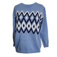 thumbnail image 5 of sususu Women's Geometric Pattern Sweater Ethnic Argyle Sweater Crewneck Long Sleeve Colorful Pullover Jumper Tops,A05-Light Blue,XXXXL, 5 of 5