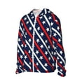 thumbnail image 2 of Pofeuu Patriotic Star Print Sun Protection Outdoor Lightweight Full Zip UV Cooling Hoodie Long Sleeve Summer Clothing for Outdoor Hiking-Small, 2 of 5
