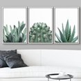 thumbnail image 3 of wall26 Framed Canvas Print Wall Art Set Minimal Green Southwest Desert Cacti Nature Wilderness Photography Modern Art Bohemian Decorative for Living Room, Bedroom, Office - 16"x24"x3 White, 3 of 5