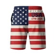 thumbnail image 4 of 4th of July Shorts for Men - 250th Anniversary Patriotic Print Shorts, Stars and Stripes Casual Summer Beach Holiday Shorts M, 4 of 6